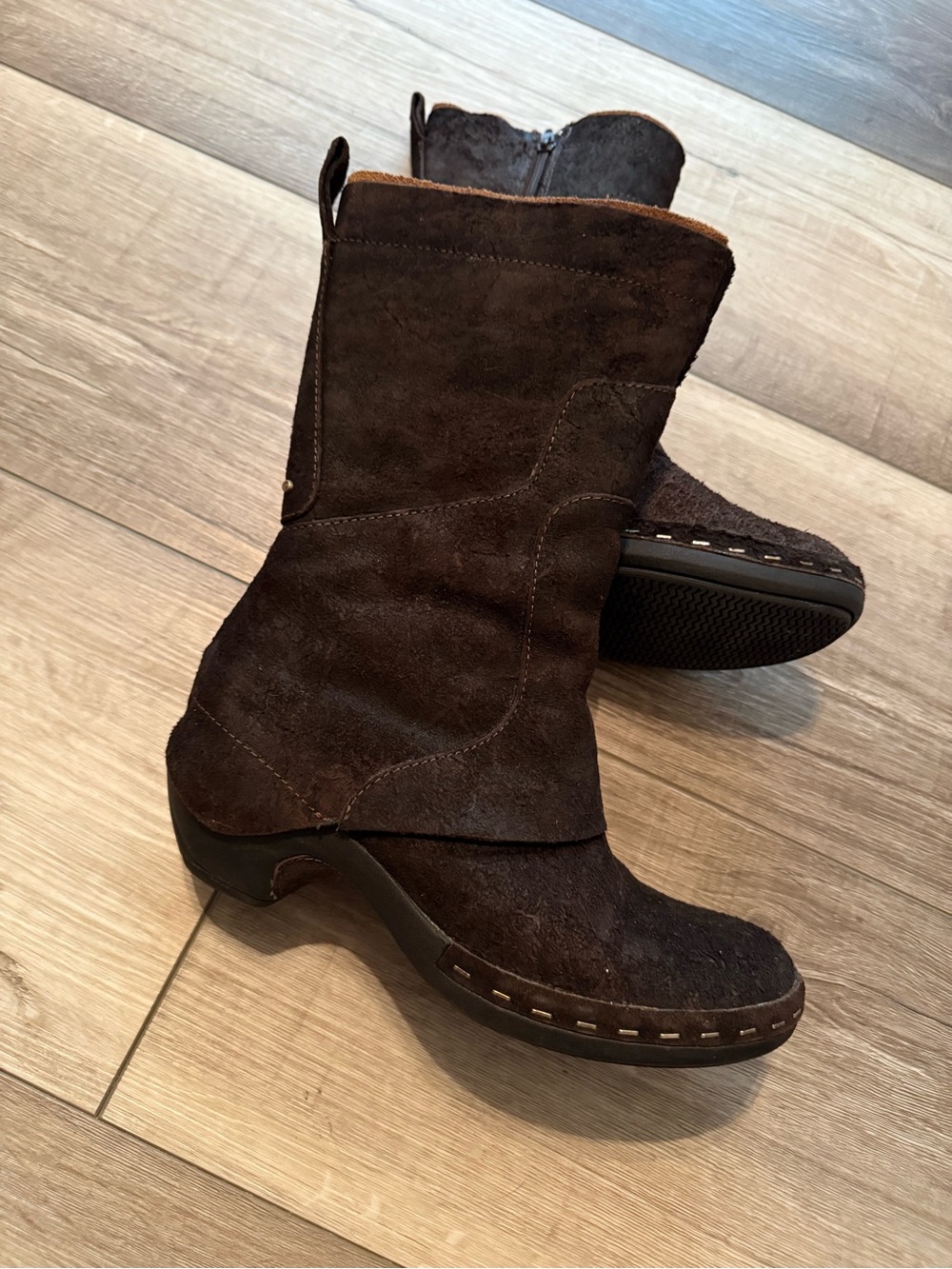 Merrell Dark Brown Suede Heeled Mid-Calf Boots